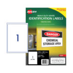 Label Avery Laser L7067 Ship H/Duty 199.6x289.1 1up Pk25