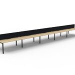 Infinity Back to Back Profile Leg Workstation 10 Person 6000 x 1530 x 1200mm Natural Oak Top / Black Frame