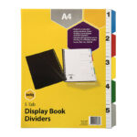 Sp- Marbig Dividers PVC 5 Tab for Display Books 20089