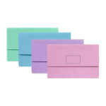 Document Wallet Marbig Slimpick F/C Asst Pastels Pk10