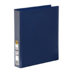 Binder Insert Marbig A4 Clearview 2 D-Ring 38mm Blue