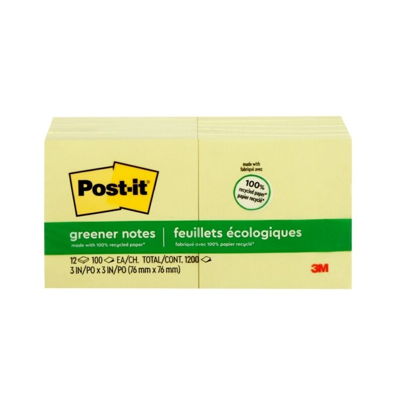 PI70005054468 Notes Post-It 654r-24cp-Cy 76x76 100% Recy Yellow Bx24 - Image 1