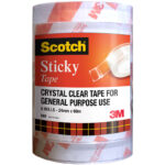 Tape Sticky Scotch 502 24mmx66m Bulk Pk6