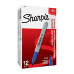 Marker Sharpie Permanent Fine 1.0mm Blue Bx12