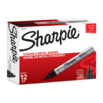Marker Sharpie Permanent Metal Barrel 2.5mm Chisel Tip Black