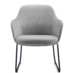 Aspen Sled Tub Chair - Light Grey Fabric 630 x 630 x 820mm