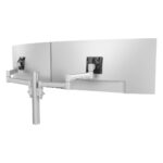 Atdec AWMS-2-5940 Dual Extended-Reach Arms on Post Grommet Clamp Silver