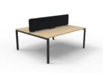 Infinity Back to Back Profile Leg Workstation 2 Person 1200 x 1530 x 1200mm Natural Oak Top / Black Frame
