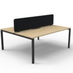 Infinity Back to Back Profile Leg Workstation 2 Person 1500 x 1530 x 1200mm Natural Oak Top / Black Frame