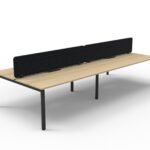 Infinity Back to Back Profile Leg Workstation 4 Person 2400 x 1530 x 1200mm Natural Oak Top / Black Frame