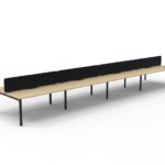 Infinity Back to Back Profile Leg Workstation 8 Person 6000 x 1530 x 1200mm Natural Oak Top / Black Frame