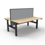 Boost+ Back to Back Workstation 1200 x 1500 x 1330mm Natural Oak Top / Black Frame