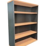 Rapid Worker Bookcase 900 x 315 x 1200mm Beech Top / Ironstone 900Mm W X 315Mm D X 1200Mm H E0 Rated Melamine Board Frame