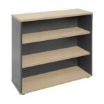 Rapid Worker Bookcase 900 x 315 x 900mm Natural Oak Top / Ironstone 900Mm W X 315Mm D X 900Mm H E0 Rated Melamine Board Frame