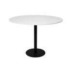 Estilo Round Table 1200mm Natural White Top / Black Frame