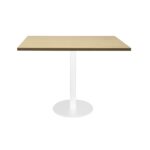 Estilo Square Meeting Table - Natural Oak Top & White Satin Base 900 x 900 x 755mm Natural Oak Top / White Frame