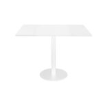 Estilo Square Meeting Table - Natural White Top & White Satin Base 900 x 900 x 755mm Natural White Top / White Frame