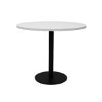 Estilo Round Table 900mm Natural White Top / Black Frame