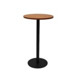 Estilo Round Dry Bar Table 600mm Cherry Top / Black Powder Coat 600Mm Diameter X 1050Mm H Overall 450Mm Diameter Disc Base Plate Bas E0 Enviroboard Top Frame