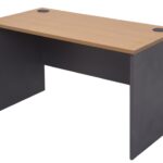 Rapid Worker Slab End Desk 1200 x 600 x 730mm Beech Top / Ironstone 1200Mm W X 600Mm D X 730Mm H E0 Rated Melamine Board Frame