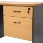 Rapid Worker Fixed Pedestal - One Personal Drawer & One Filing Drawer, Beech & Ironstone 465 x 447 x 454mm Beech Top / Ironstone 465Mm W X 447Mm D X 454Mm H Fully Lockable With Metal Runners Frame