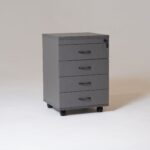 Rapid Worker Mobile Pedestal - Four Personal Drawers, Ironstone 465 x 447 x 690mm Black