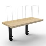 Rapid Infinity Desk Mounted Shelf - Clamp Fixing 600 x 270 x 475mm Natural Oak Top / Black Frame