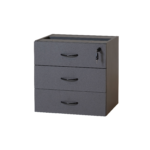 Rapid Worker Mobile Pedestal - Three Personal Drawers, Ironstone 465 x 370 x 454mm