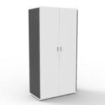 Rapid Worker Lockable Cupboard - Natural White & Ironstone 900 x 450 x 1800mm Natural White Top / Ironstone Frame