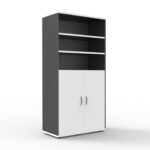 Rapid Worker Wall Unit - Natural White & Ironstone 900 x 450 x 1800mm Natural White Top / Ironstone Frame