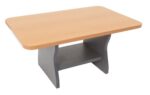Rapid Worker Coffee Table - Beech Top & Ironstone Base 900 x 600 x 450mm Beech Top / Ironstone 900Mm W X 600Mm D X 450Mm H Ironstone Base With Magazine Storage Frame