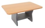 Rapid Worker Coffee Table - Beech Top & Ironstone Base 900 x 600 x 450mm Beech Top / Ironstone 900Mm W X 600Mm D X 450Mm H Ironstone Base With Magazine Storage Frame - Image 3
