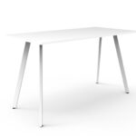 Eternity High Bar Table 1500 x 750 x 1050mm Natural White Top / White Frame