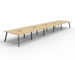 Eternity Back to Back Workstation 10 Person 1800 x 750 x 730mm Natural Oak Top / Black Frame