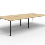 Eternity Back to Back Workstation 4 Person 1500 x 750 x 730mm Natural Oak Top / Black Frame