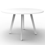 Eternity Meeting Table Round 900mm Natural White Top / White Frame