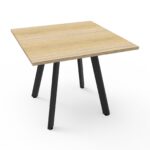 Eternity Meeting Table Square - Natural Oak Top & Black Satin Base 900 x 900 x 730mm Natural Oak Top / Black Frame