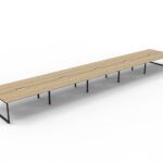 Infinity Back to Back Loop Leg Workstation 10 Person 1800 x 750 x 730mm Natural Oak Top / Black Frame