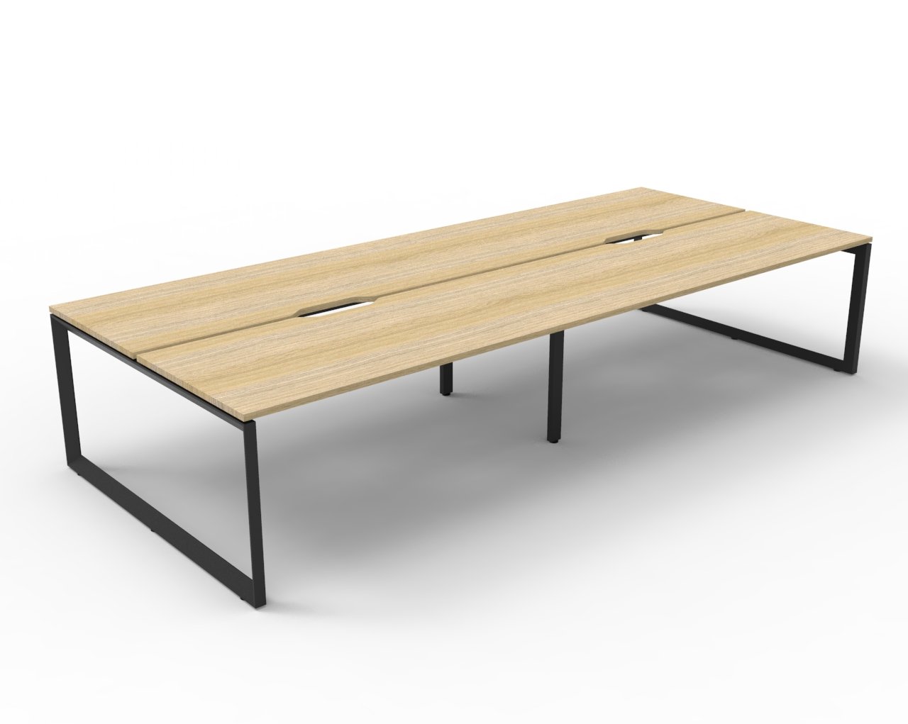 mc_images_d_illd4p1875_no_bl Infinity Back to Back Loop Leg Workstation 4 Person 1500 x 750 x 730mm Natural Oak Top / Black Frame - Image 1
