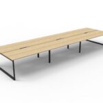 Infinity Back to Back Loop Leg Workstation 6 Person 1500 x 750 x 730mm Natural Oak Top / Black Frame