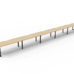 Infinity Single Sided Loop Leg Workstation 5 Person 1800 x 750 x 730mm Natural Oak Top / Black Frame
