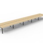Infinity Back to Back Profile Leg Workstation 10 Person 1800 x 750 x 730mm Natural Oak Top / Black Frame