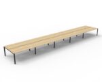 Infinity Back to Back Profile Leg Workstation 10 Person 1500 x 750 x 730mm Natural Oak Top / Black Frame - Image 2