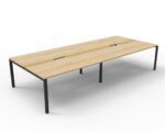 Infinity Back to Back Profile Leg Workstation 4 Person 1200 x 750 x 730mm Natural Oak Top / Black Frame