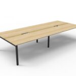 Infinity Back to Back Profile Leg Workstation 4 Person 1500 x 750 x 730mm Natural Oak Top / Black Frame