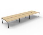 Infinity Back to Back Profile Leg Workstation 6 Person 1200 x 750 x 730mm Natural Oak Top / Black Frame