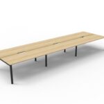Infinity Back to Back Profile Leg Workstation 6 Person 1800 x 750 x 730mm Natural Oak Top / Black Frame