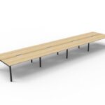 Infinity Back to Back Profile Leg Workstation 8 Person 1200 x 750 x 730mm Natural Oak Top / Black Frame
