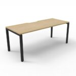 Infinity Single Sided Profile Leg Workstation 1 Person 1500 x 750 x 730mm Natural Oak Top / Black Frame