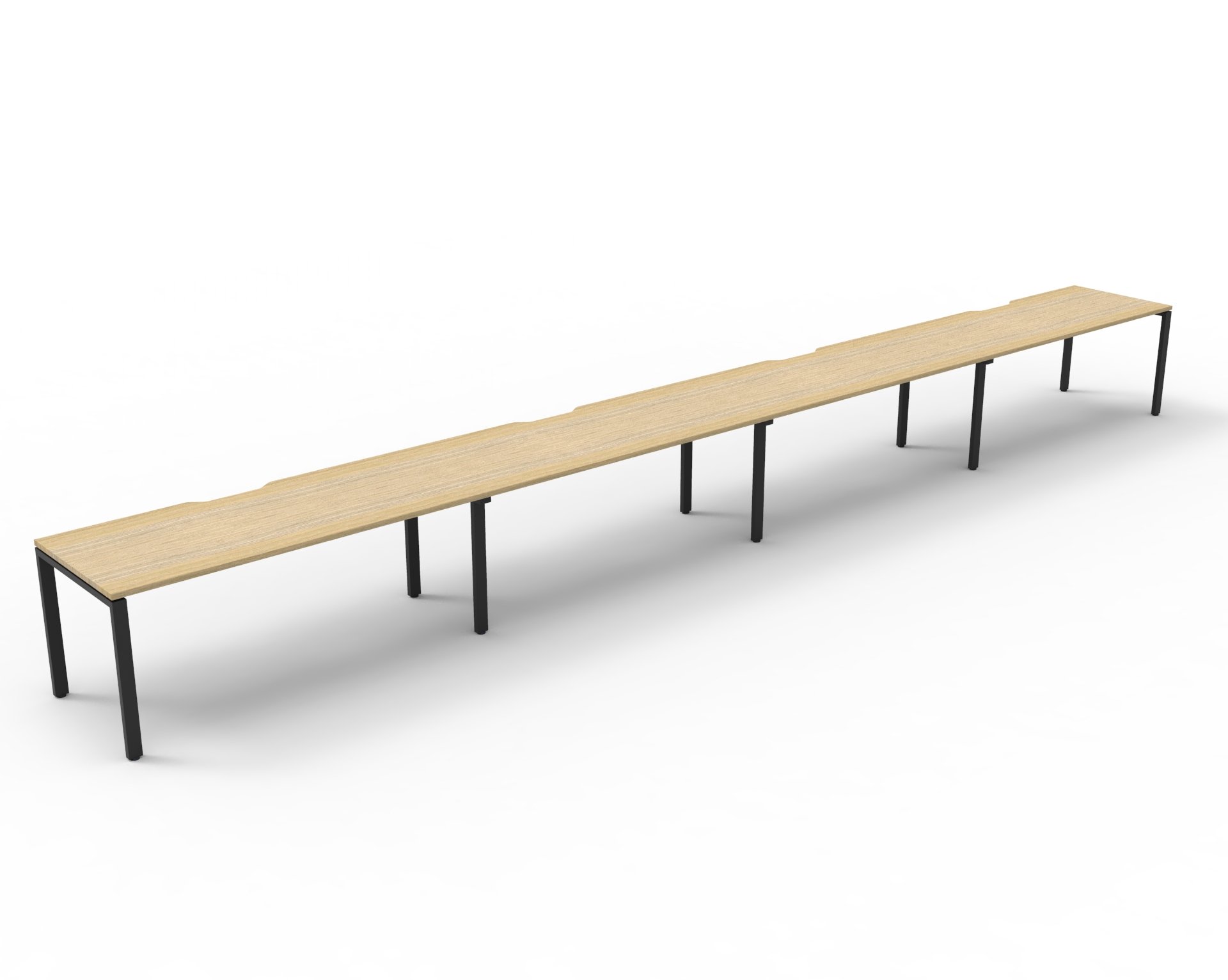 mc_images_d_ipls4p1875_no_bl Infinity Single Sided Profile Leg Workstation 4 Person 1200 x 750 x 730mm Natural Oak Top / Black Frame - Image 1